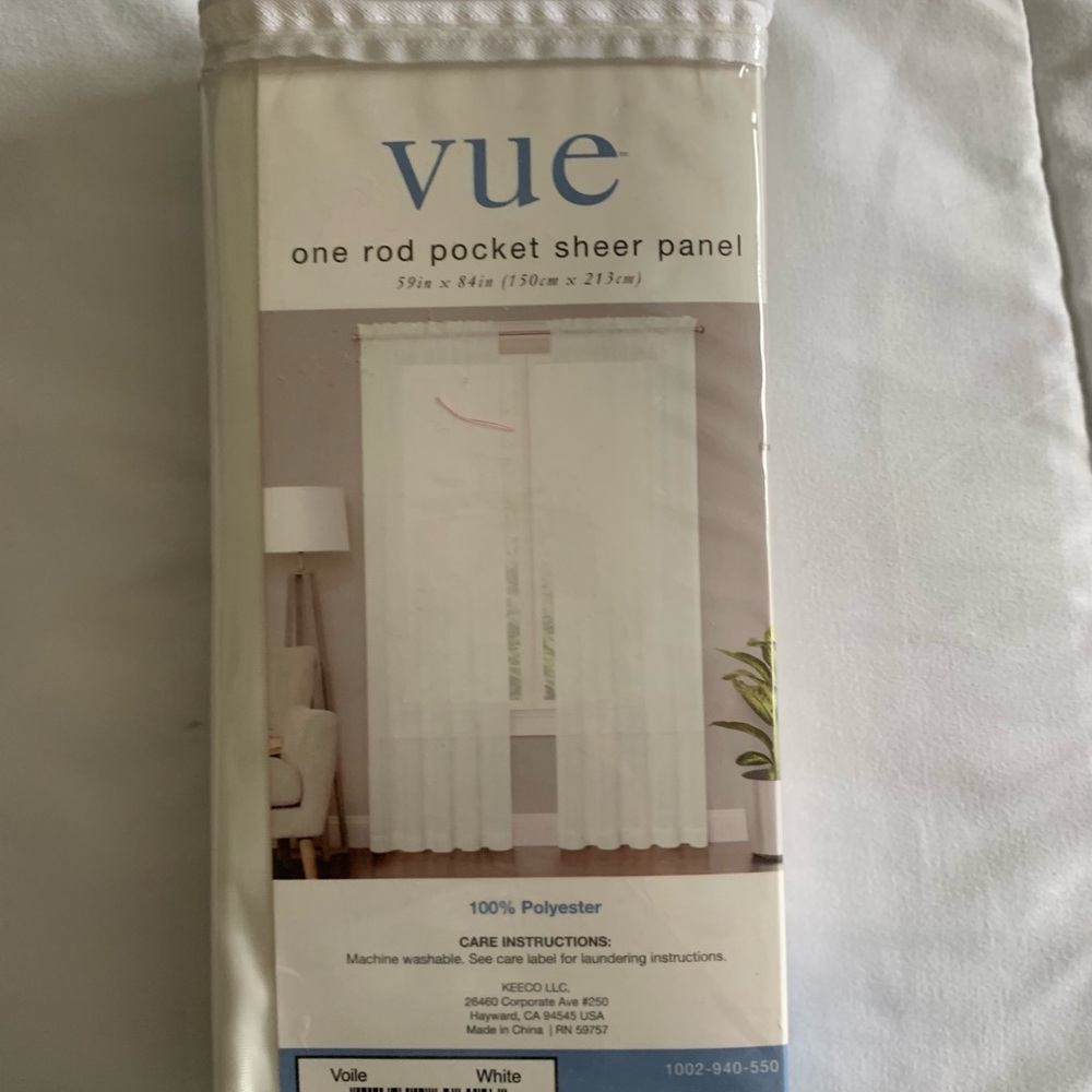 Vue White Sheer Curtain Panel